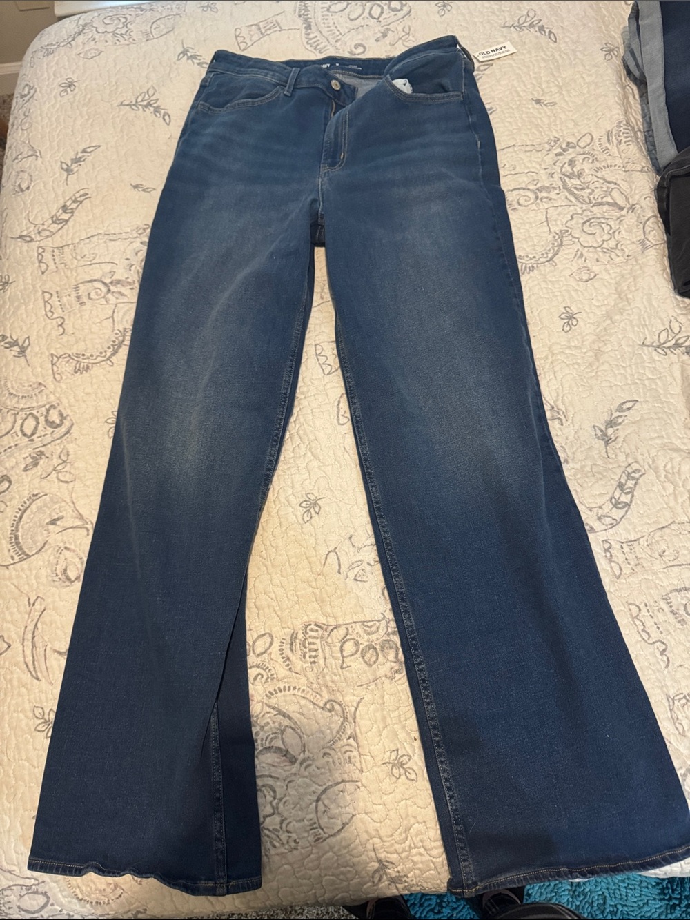 Old Navy Women's Dark Blue Wide Leg Jeans